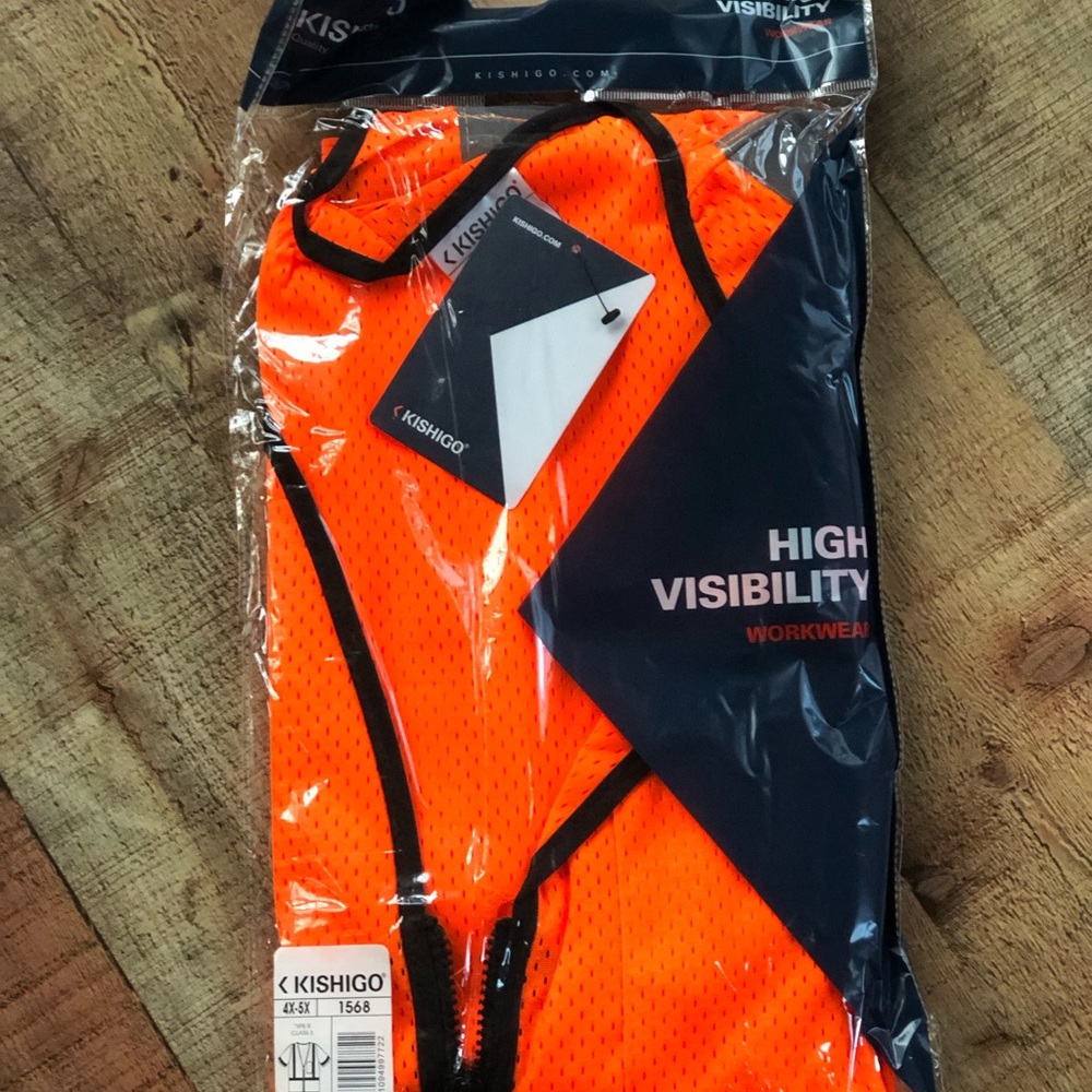 KISHIGO High Visibility Workwear #1568 Size 4/5 X Orange
